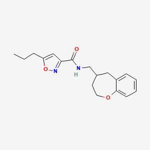 molecular formula C18H22N2O3 B5632656 5-propyl-N-(2,3,4,5-tetrahydro-1-benzoxepin-4-ylmethyl)isoxazole-3-carboxamide 