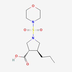 molecular formula C12H22N2O5S B5632664 (3S*,4S*)-1-(4-morpholinylsulfonyl)-4-propyl-3-pyrrolidinecarboxylic acid 
