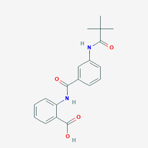 molecular formula C19H20N2O4 B5632668 2-({3-[(2,2-dimethylpropanoyl)amino]benzoyl}amino)benzoic acid 