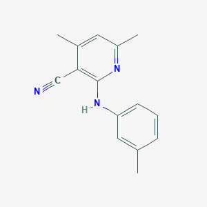 molecular formula C15H15N3 B5632669 4,6-dimethyl-2-[(3-methylphenyl)amino]nicotinonitrile 