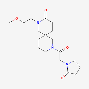 molecular formula C18H29N3O4 B5632685 2-(2-methoxyethyl)-8-[(2-oxopyrrolidin-1-yl)acetyl]-2,8-diazaspiro[5.5]undecan-3-one 