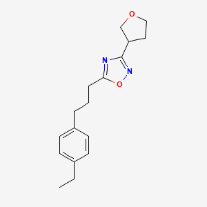 molecular formula C17H22N2O2 B5632699 5-[3-(4-ethylphenyl)propyl]-3-(tetrahydrofuran-3-yl)-1,2,4-oxadiazole 