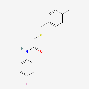 molecular formula C16H16FNOS B5632702 N-(4-fluorophenyl)-2-[(4-methylbenzyl)thio]acetamide 