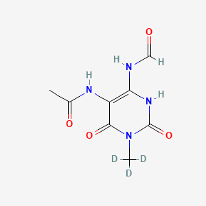 molecular formula C8H10N4O4 B563272 N-[6-formamido-2,4-dioxo-3-(trideuteriomethyl)-1H-pyrimidin-5-yl]acetamide CAS No. 1216442-68-0