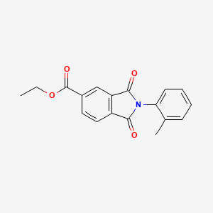 molecular formula C18H15NO4 B5632727 ethyl 2-(2-methylphenyl)-1,3-dioxo-5-isoindolinecarboxylate 