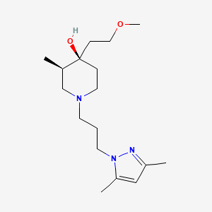 molecular formula C17H31N3O2 B5632731 (3R*,4R*)-1-[3-(3,5-dimethyl-1H-pyrazol-1-yl)propyl]-4-(2-methoxyethyl)-3-methyl-4-piperidinol 