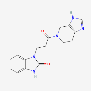 molecular formula C16H17N5O2 B5632739 1-[3-oxo-3-(1,4,6,7-tetrahydro-5H-imidazo[4,5-c]pyridin-5-yl)propyl]-1,3-dihydro-2H-benzimidazol-2-one 