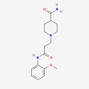 molecular formula C16H23N3O3 B5632747 1-{3-[(2-methoxyphenyl)amino]-3-oxopropyl}-4-piperidinecarboxamide 