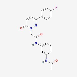 molecular formula C20H17FN4O3 B5632760 N-[3-(acetylamino)phenyl]-2-[3-(4-fluorophenyl)-6-oxo-1(6H)-pyridazinyl]acetamide 
