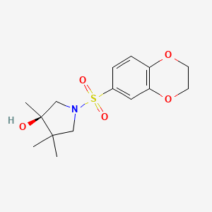 molecular formula C15H21NO5S B5632764 (3R)-1-(2,3-dihydro-1,4-benzodioxin-6-ylsulfonyl)-3,4,4-trimethyl-3-pyrrolidinol 