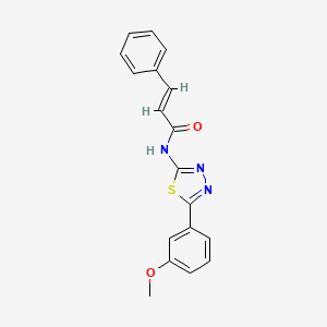 molecular formula C18H15N3O2S B5632846 N-[5-(3-methoxyphenyl)-1,3,4-thiadiazol-2-yl]-3-phenylacrylamide 