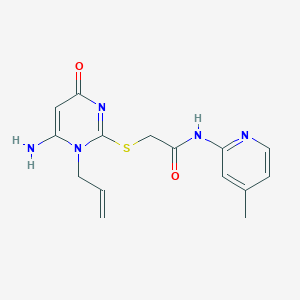 molecular formula C15H17N5O2S B5632878 2-[(1-allyl-6-amino-4-oxo-1,4-dihydro-2-pyrimidinyl)thio]-N-(4-methyl-2-pyridinyl)acetamide 