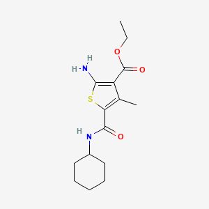 molecular formula C15H22N2O3S B5632906 ethyl 2-amino-5-[(cyclohexylamino)carbonyl]-4-methyl-3-thiophenecarboxylate 
