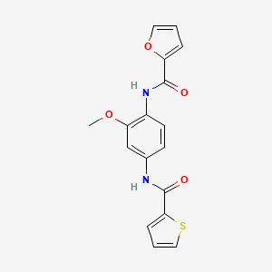 molecular formula C17H14N2O4S B5632929 N-{2-methoxy-4-[(2-thienylcarbonyl)amino]phenyl}-2-furamide 