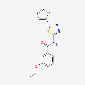 molecular formula C15H13N3O3S B5632949 3-ethoxy-N-[5-(2-furyl)-1,3,4-thiadiazol-2-yl]benzamide 