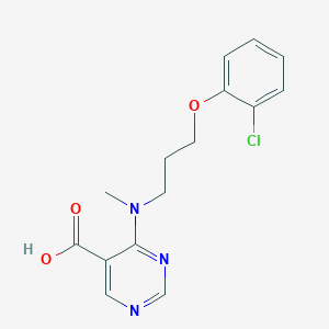 molecular formula C15H16ClN3O3 B5632960 4-[[3-(2-chlorophenoxy)propyl](methyl)amino]pyrimidine-5-carboxylic acid 