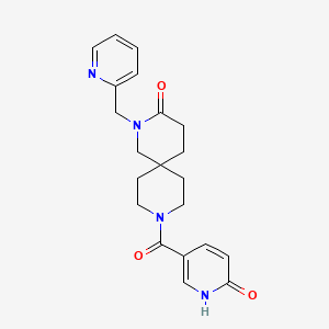 molecular formula C21H24N4O3 B5633007 9-[(6-oxo-1,6-dihydropyridin-3-yl)carbonyl]-2-(pyridin-2-ylmethyl)-2,9-diazaspiro[5.5]undecan-3-one 