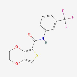 molecular formula C14H10F3NO3S B5633014 N-[3-(trifluoromethyl)phenyl]-2,3-dihydrothieno[3,4-b][1,4]dioxine-5-carboxamide 