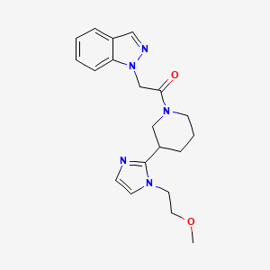 molecular formula C20H25N5O2 B5633025 1-(2-{3-[1-(2-methoxyethyl)-1H-imidazol-2-yl]piperidin-1-yl}-2-oxoethyl)-1H-indazole 