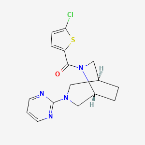 molecular formula C16H17ClN4OS B5633037 (1S*,5R*)-6-[(5-chloro-2-thienyl)carbonyl]-3-(2-pyrimidinyl)-3,6-diazabicyclo[3.2.2]nonane 