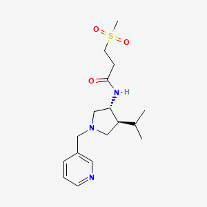 molecular formula C17H27N3O3S B5633042 N-[rel-(3R,4S)-4-isopropyl-1-(3-pyridinylmethyl)-3-pyrrolidinyl]-3-(methylsulfonyl)propanamide dihydrochloride 