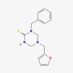 molecular formula C15H17N3OS B5633068 1-benzyl-5-(2-furylmethyl)-1,3,5-triazinane-2-thione 