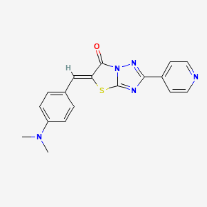 molecular formula C18H15N5OS B5633075 5-[4-(dimethylamino)benzylidene]-2-(4-pyridinyl)[1,3]thiazolo[3,2-b][1,2,4]triazol-6(5H)-one 