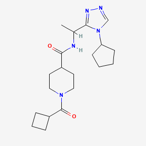molecular formula C20H31N5O2 B5633095 1-(cyclobutylcarbonyl)-N-[1-(4-cyclopentyl-4H-1,2,4-triazol-3-yl)ethyl]-4-piperidinecarboxamide 