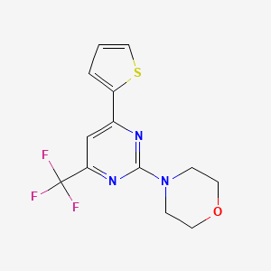 molecular formula C13H12F3N3OS B5633098 4-[4-(2-thienyl)-6-(trifluoromethyl)-2-pyrimidinyl]morpholine 