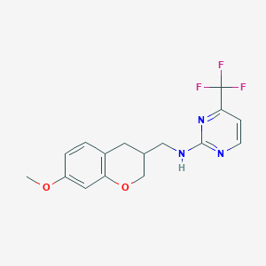 molecular formula C16H16F3N3O2 B5633099 N-[(7-methoxy-3,4-dihydro-2H-chromen-3-yl)methyl]-4-(trifluoromethyl)pyrimidin-2-amine 