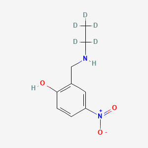 molecular formula C9H12N2O3 B563310 2-[(Ethylamino)methyl]-4-nitrophenol-d5 CAS No. 1185157-36-1