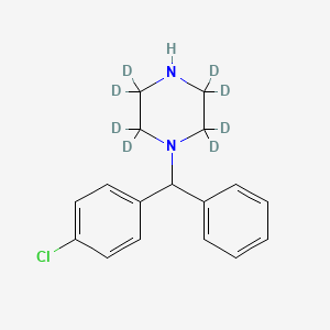 molecular formula C17H19ClN2 B563312 1-[(4-Chlorophenyl)phenylmethyl]piperazine-d8 CAS No. 1189925-23-2