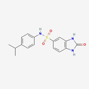 molecular formula C16H17N3O3S B5633120 N-(4-isopropylphenyl)-2-oxo-2,3-dihydro-1H-benzimidazole-5-sulfonamide 