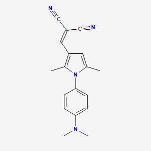 molecular formula C18H18N4 B5633133 ({1-[4-(dimethylamino)phenyl]-2,5-dimethyl-1H-pyrrol-3-yl}methylene)malononitrile 