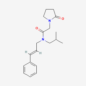 molecular formula C19H26N2O2 B5633171 N-isobutyl-2-(2-oxopyrrolidin-1-yl)-N-[(2E)-3-phenylprop-2-en-1-yl]acetamide 