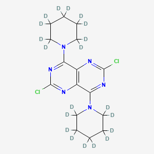 molecular formula C16H20Cl2N6 B563320 2,6-Dichloro-4,8-(dipiperidino-d20)pyrimido[5,4-d]pyrimidine CAS No. 1189450-21-2