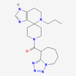 molecular formula C20H30N8O B5633203 5-propyl-1'-(6,7,8,9-tetrahydro-5H-tetrazolo[1,5-a]azepin-9-ylcarbonyl)-1,5,6,7-tetrahydrospiro[imidazo[4,5-c]pyridine-4,4'-piperidine] 