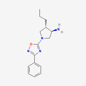 (3R*,4S*)-1-(3-phenyl-1,2,4-oxadiazol-5-yl)-4-propylpyrrolidin-3-amine