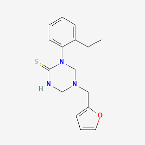 molecular formula C16H19N3OS B5633206 1-(2-ethylphenyl)-5-(2-furylmethyl)-1,3,5-triazinane-2-thione 