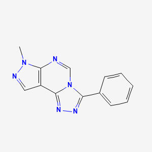 molecular formula C13H10N6 B5633236 7-methyl-3-phenyl-7H-pyrazolo[4,3-e][1,2,4]triazolo[4,3-c]pyrimidine 