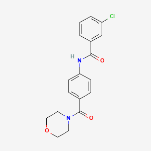 molecular formula C18H17ClN2O3 B5633264 3-chloro-N-[4-(4-morpholinylcarbonyl)phenyl]benzamide 