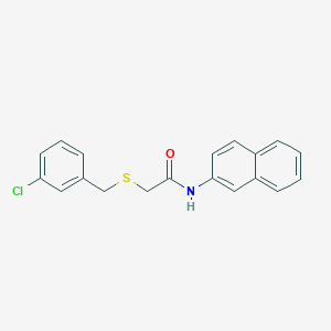 molecular formula C19H16ClNOS B5633308 2-[(3-chlorobenzyl)thio]-N-2-naphthylacetamide 
