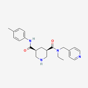 molecular formula C22H28N4O2 B5633309 (3R*,5S*)-N-ethyl-N'-(4-methylphenyl)-N-(pyridin-4-ylmethyl)piperidine-3,5-dicarboxamide 
