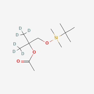 molecular formula C12H26O3Si B563331 1-[(tert-Butyldimethylsilyl)oxy]-2-methyl-2-acetoxypropanol-d6 CAS No. 1184976-30-4