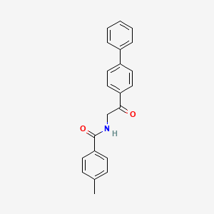 molecular formula C22H19NO2 B5633317 N-[2-(4-biphenylyl)-2-oxoethyl]-4-methylbenzamide CAS No. 5624-10-2