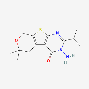 3-amino-2-isopropyl-6,6-dimethyl-3,5,6,8-tetrahydro-4H-pyrano[4',3':4,5]thieno[2,3-d]pyrimidin-4-one