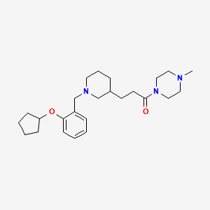 molecular formula C25H39N3O2 B5633382 1-(3-{1-[2-(cyclopentyloxy)benzyl]-3-piperidinyl}propanoyl)-4-methylpiperazine 