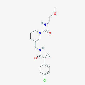 molecular formula C20H28ClN3O3 B5633409 3-[({[1-(4-chlorophenyl)cyclopropyl]carbonyl}amino)methyl]-N-(2-methoxyethyl)piperidine-1-carboxamide 