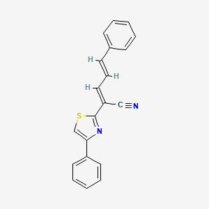 molecular formula C20H14N2S B5633413 5-phenyl-2-(4-phenyl-1,3-thiazol-2-yl)-2,4-pentadienenitrile 