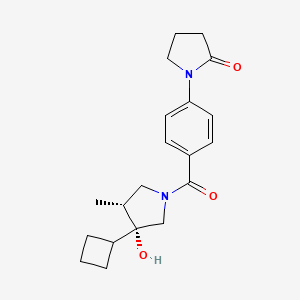 molecular formula C20H26N2O3 B5633419 1-(4-{[(3R*,4R*)-3-cyclobutyl-3-hydroxy-4-methyl-1-pyrrolidinyl]carbonyl}phenyl)-2-pyrrolidinone 